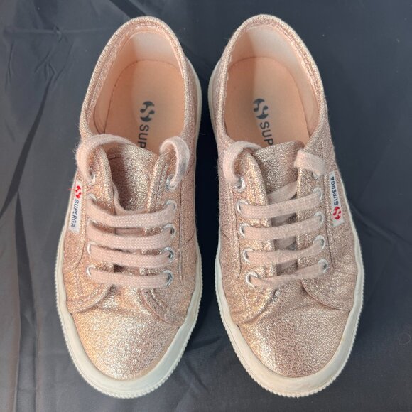 SUPERGA kids metallic canvas pink skin size size 11 - Picture 6 of 8